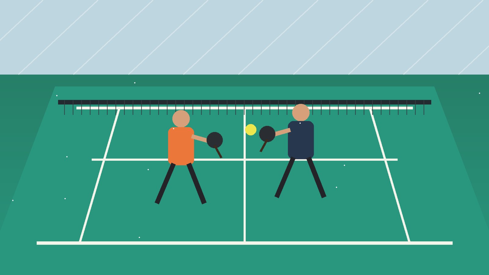 Pickleball players practicing beginner guide to deep serve routine for rec players on court