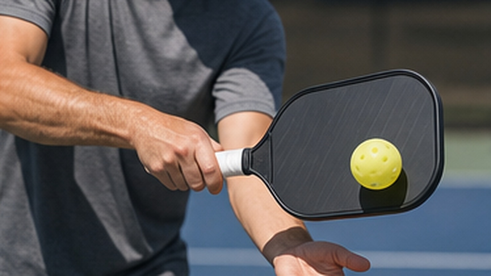 Photorealistic pickleball scene for Beginner Guide to Paddle Face Control Paddle Path That Keeps Shots Legal