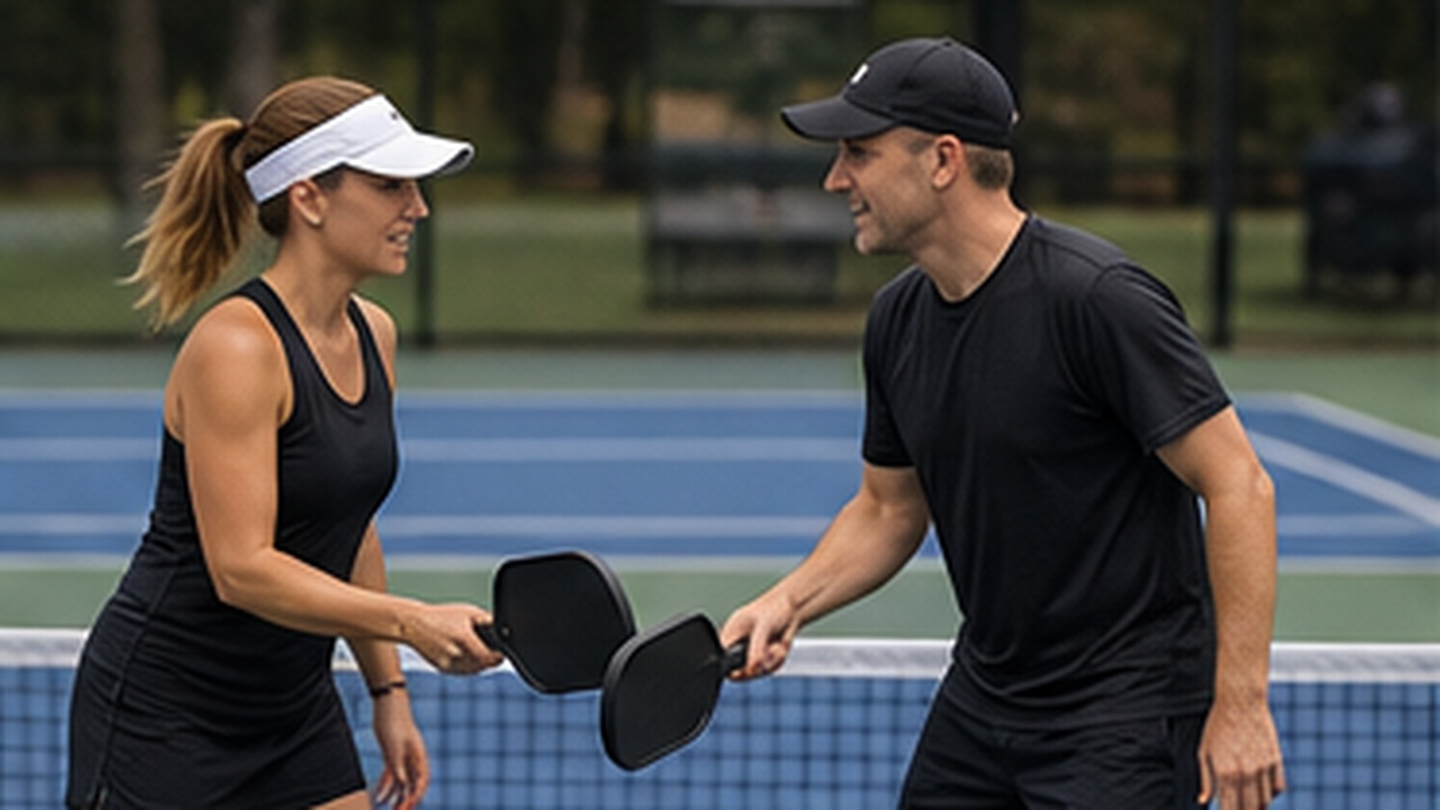 Photorealistic pickleball scene for Beginner Guide to Partner Chemistry Rotation for Beginners