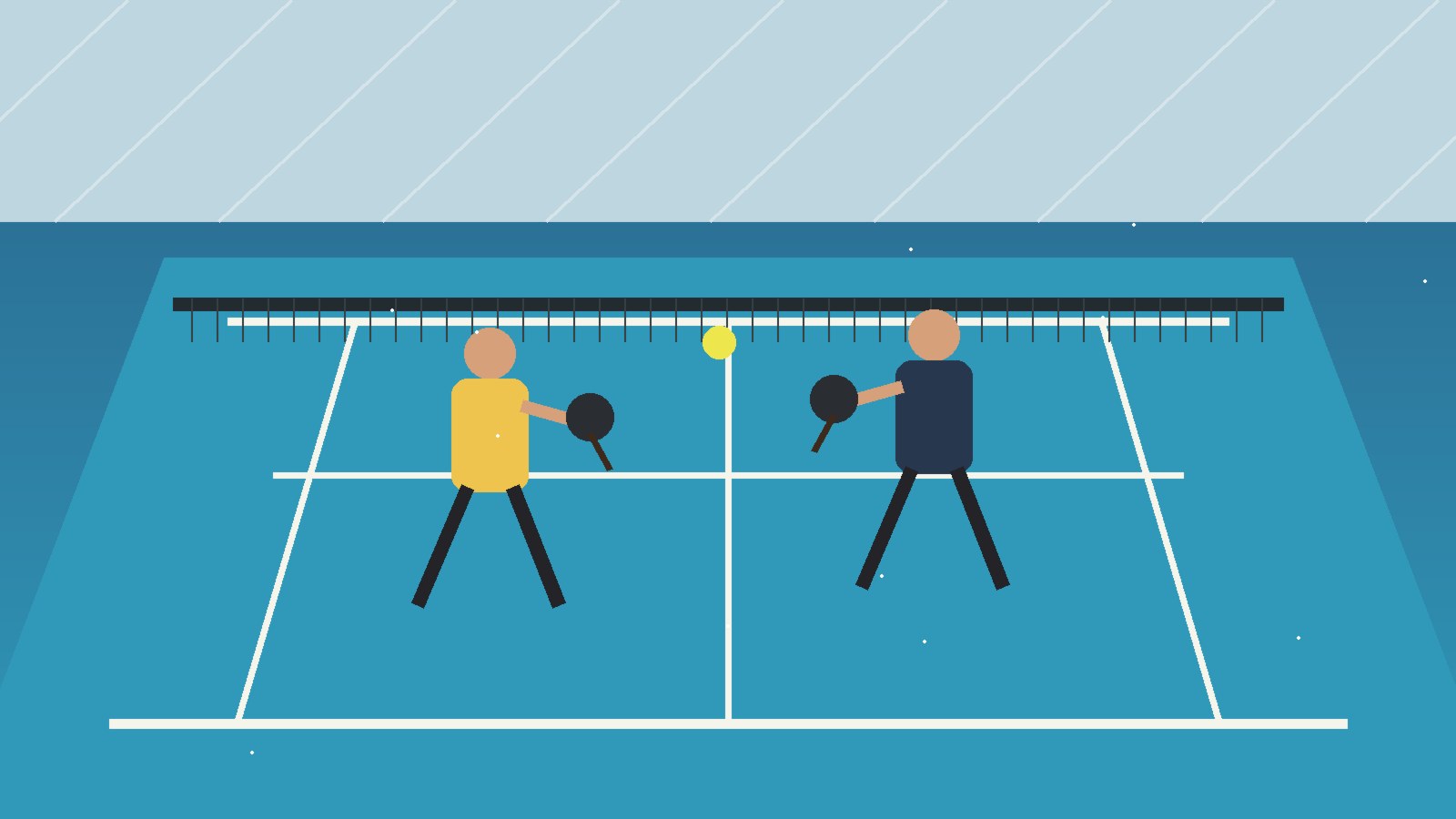 Pickleball players practicing beginner guide to pickleball serve routine for competitive matches on court