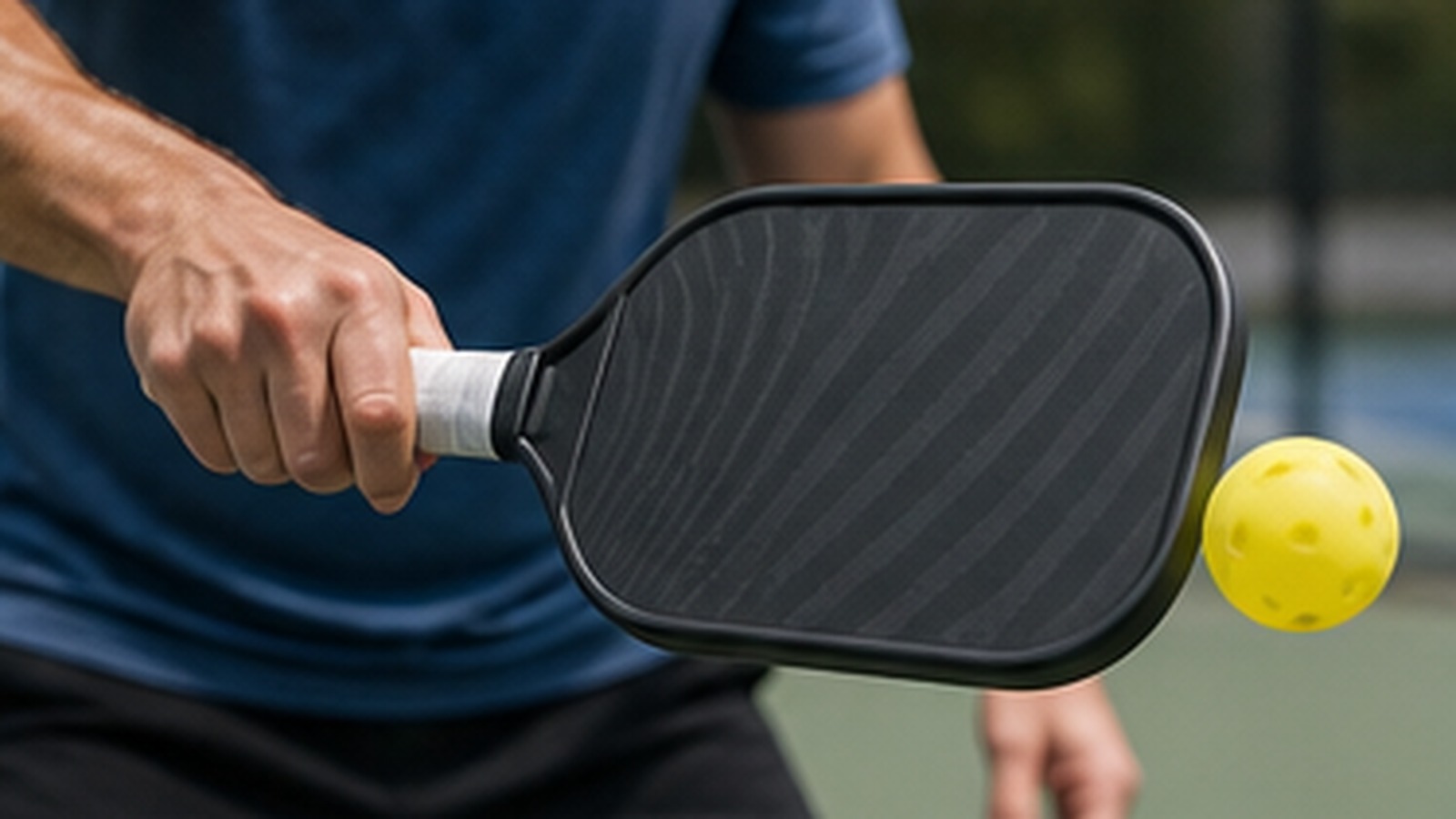 Photorealistic pickleball scene for Beginner Guide to Pickleball Spin Paddle Path for Better Serve Returns