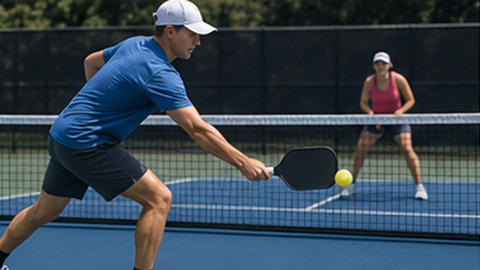 Photorealistic pickleball scene for Beginner Guide to Spin Volley Paddle Path Without Losing Control