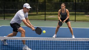 Photorealistic pickleball scene for Common Block Volley Timing Mistakes and How to Fix Them