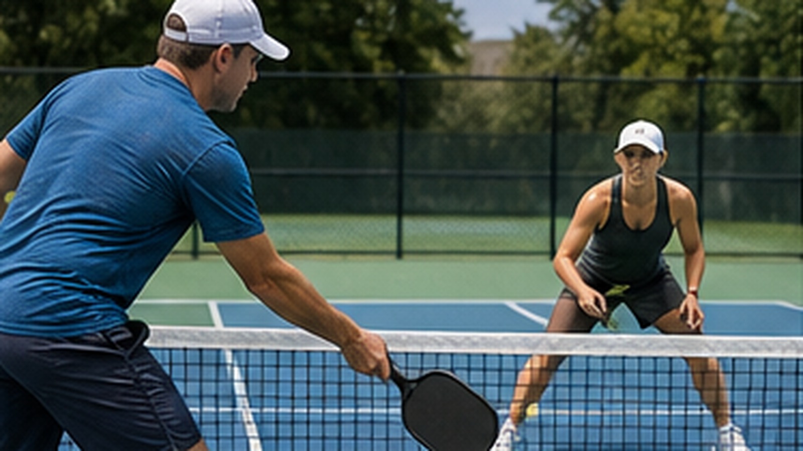 Photorealistic pickleball scene for Common Crosscourt Dink Paddle Angle Mistakes and How to Fix Them