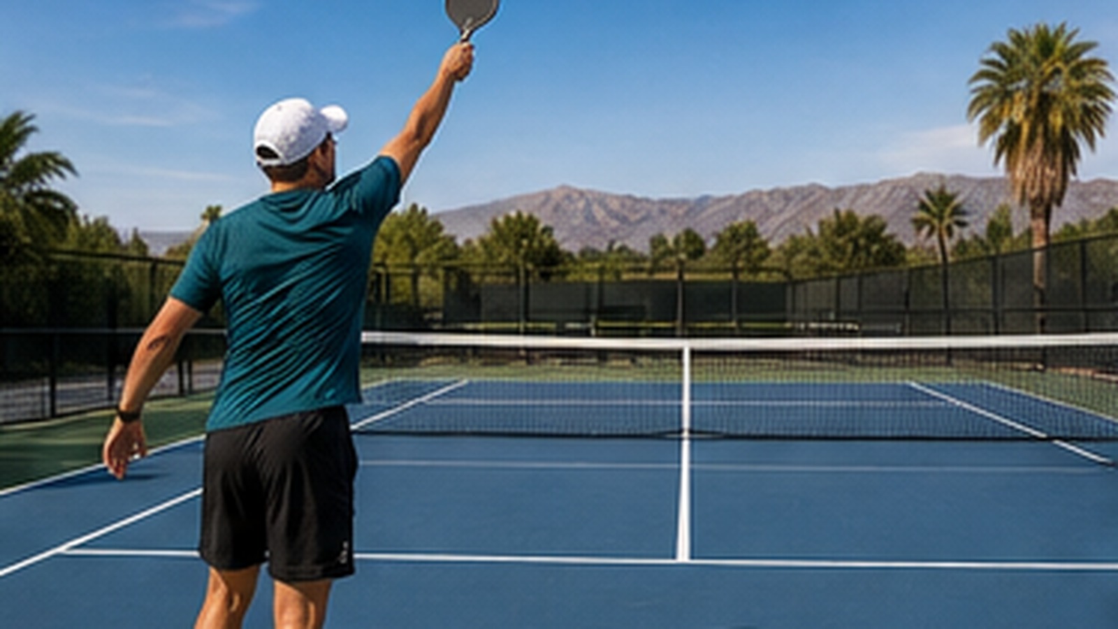 Photorealistic pickleball scene for Common Deep Serve Grip Mistakes and How to Fix Them