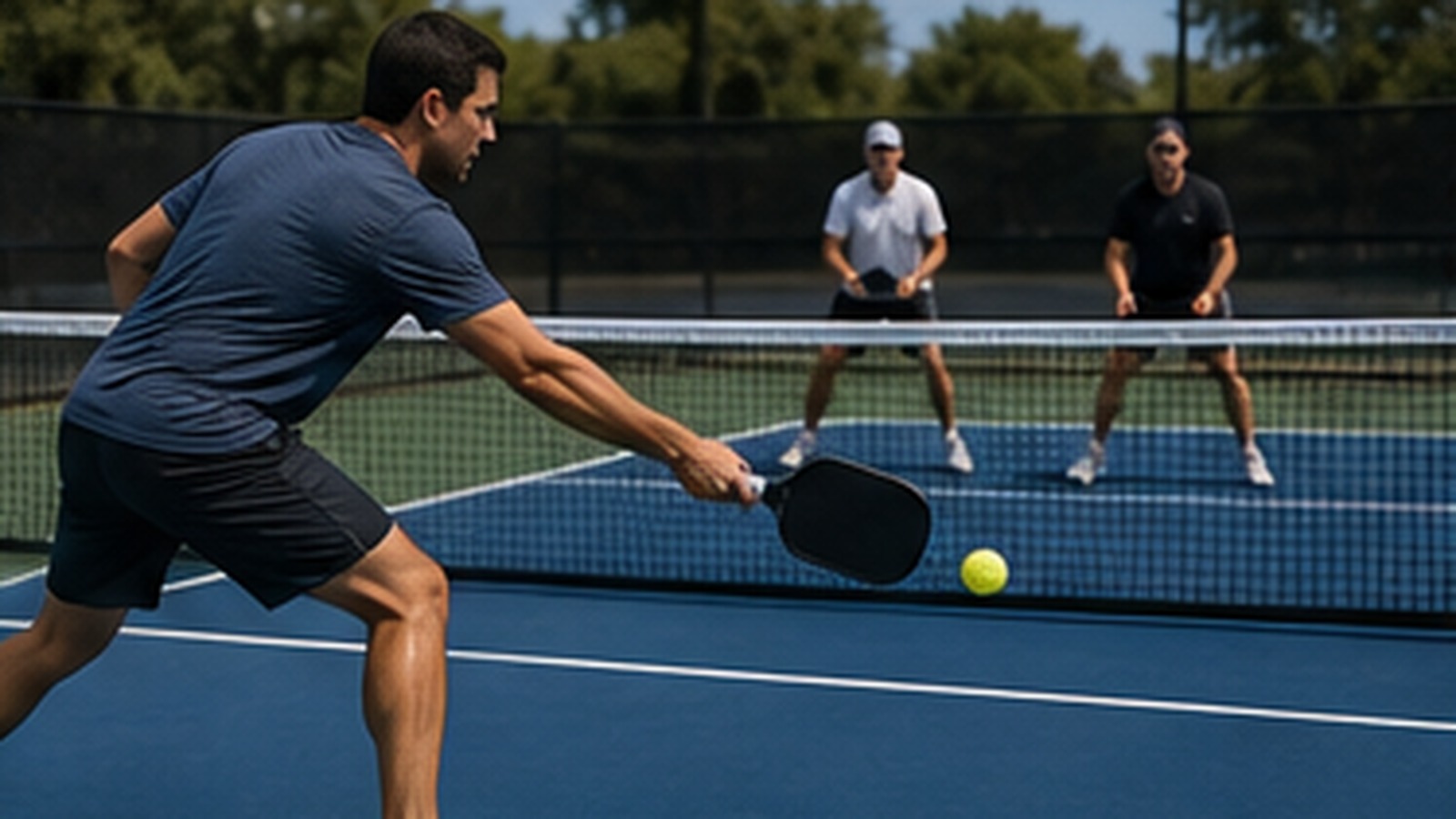 Photorealistic pickleball scene for Common Drive Shot Decision Making Mistakes and How to Fix Them