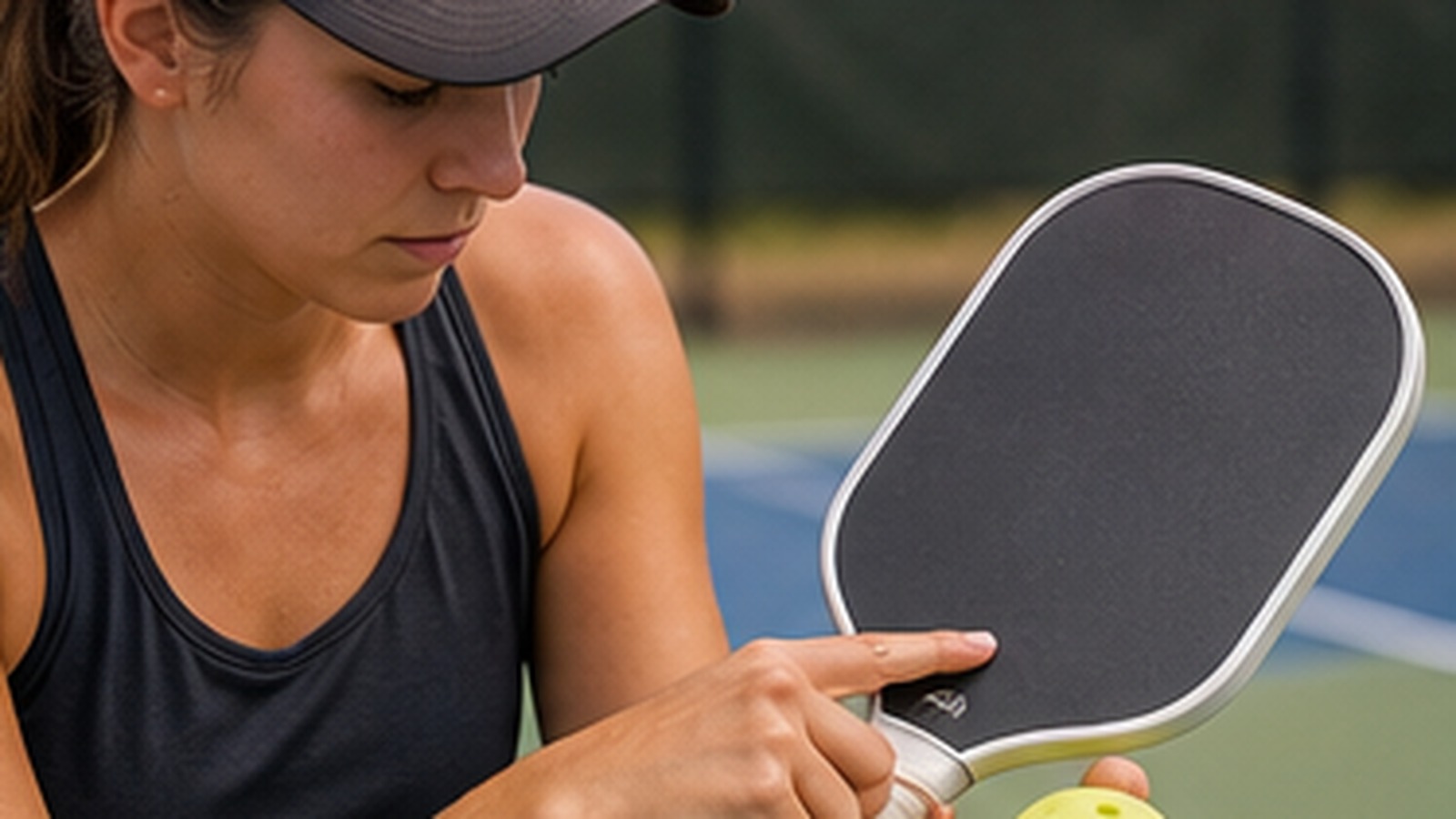 Photorealistic pickleball scene for Common Pickleball Serve Grip Mistakes and How to Fix Them