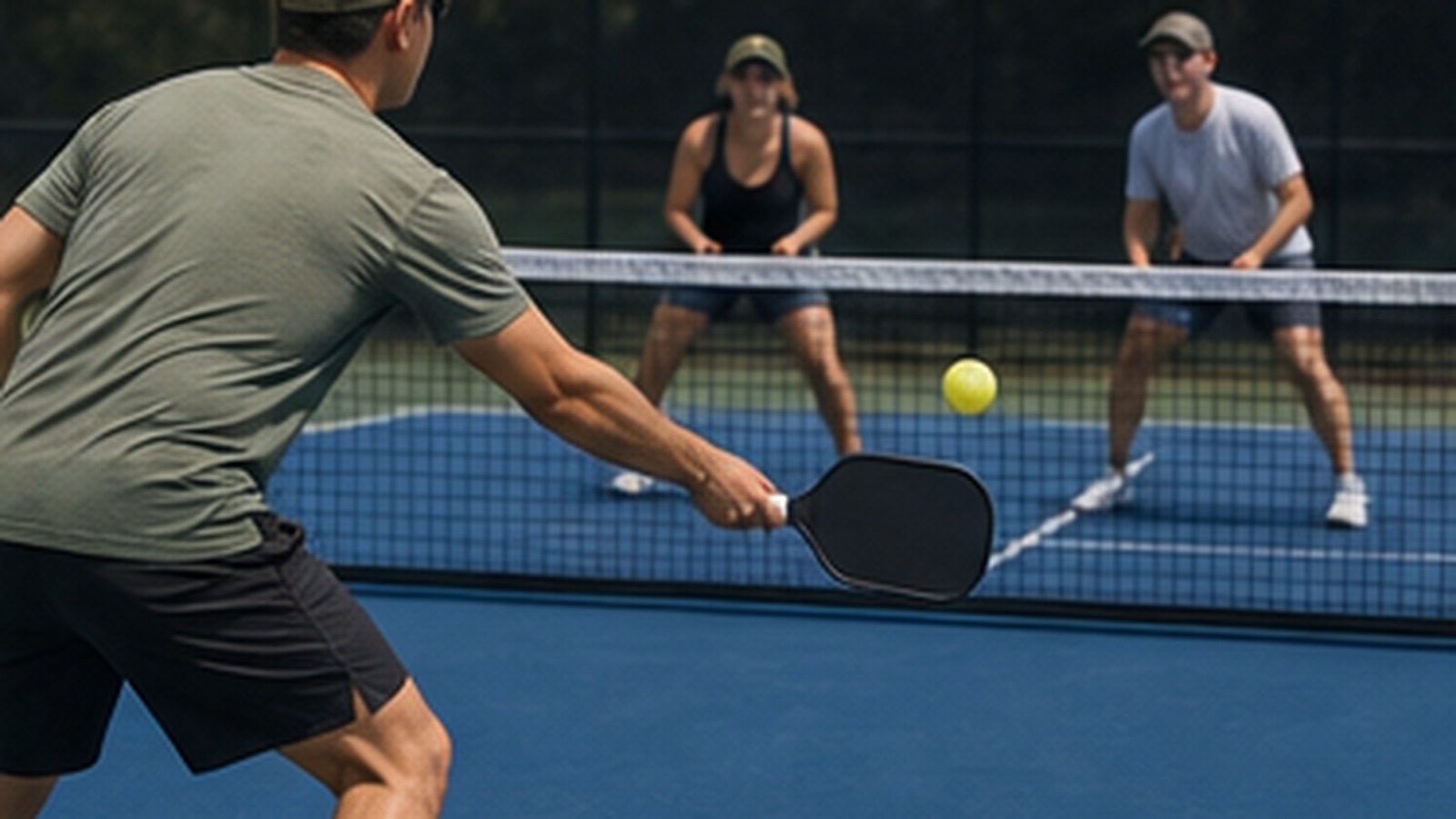 Photorealistic pickleball scene for Common Pickleball Spin Placement Mistakes and How to Fix Them