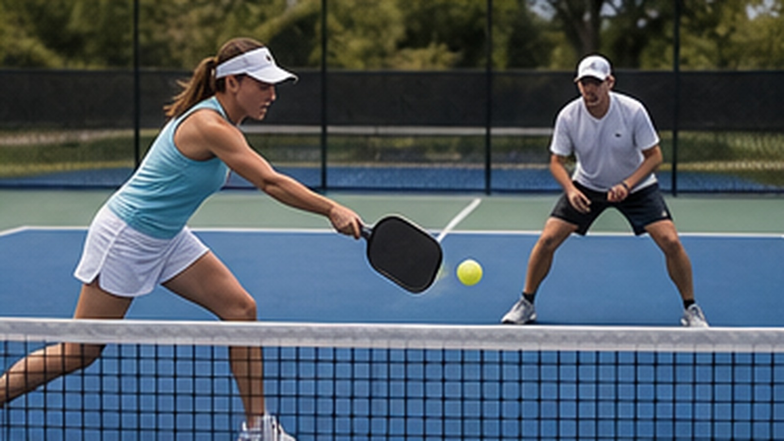 Photorealistic pickleball scene for Common Roll Volley Timing Mistakes and How to Fix Them