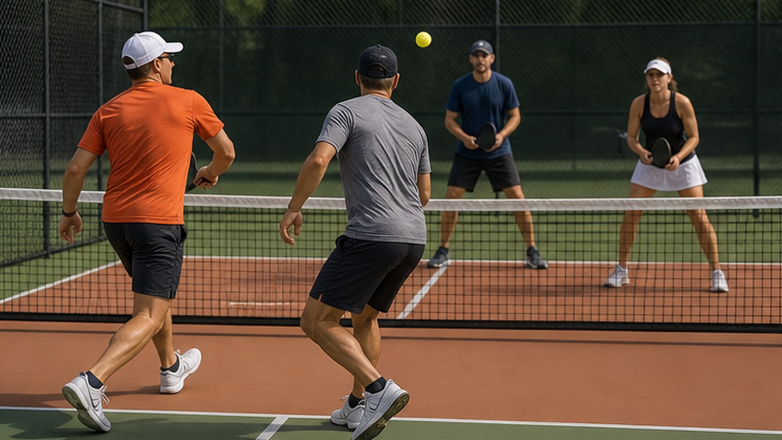 Photorealistic pickleball scene for Common Switching Calls Net Control Mistakes and How to Fix Them