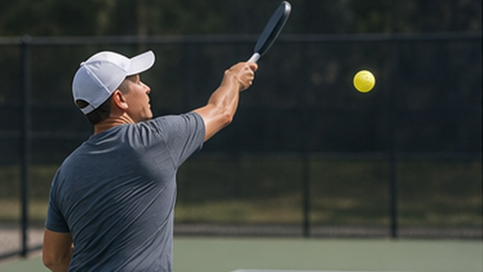 Photorealistic pickleball scene for Sidespin Serve Drills Step by Step for Better Wrist Control
