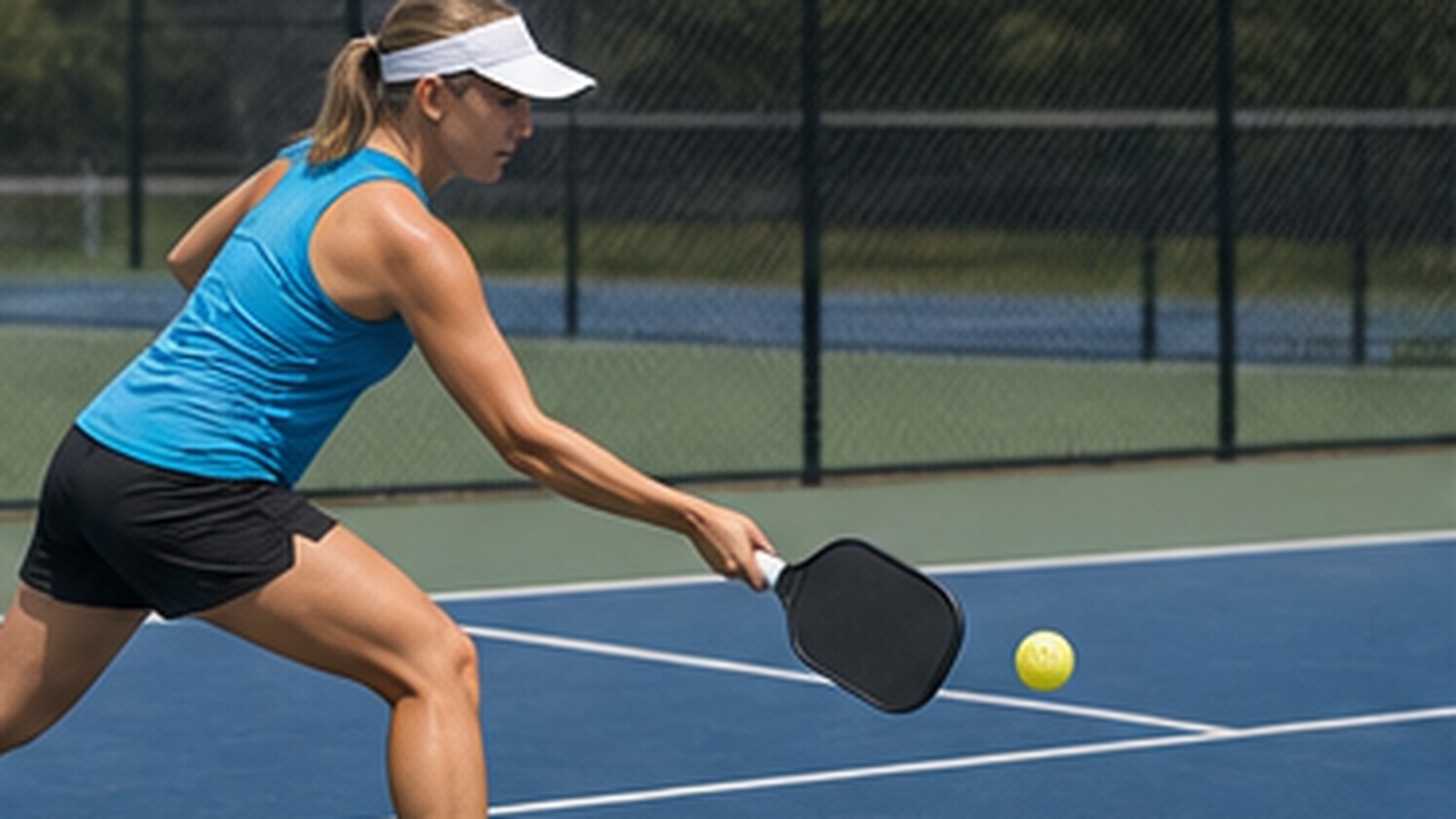 Photorealistic pickleball scene for Slice Shot Drills That Keeps Shots Legal for Better Wrist Control