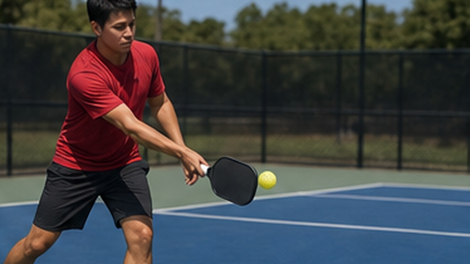 Photorealistic pickleball scene for Topspin Shot Drills for Beginners for Better Wrist Control